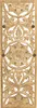 A carved wooden wall panel with decorative floral motifs and four hooks. Produktbild-Vorschau