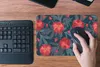 MuchoWow® Mauspad Mousepad Blumen - Rot - Blätter - Muster Produktbild-Vorschau 4