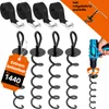 NewHabitat | 4x Erdanker Bodenanker Schwarz inkl. Gurte Produktbild-Vorschau 1