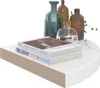 A shelf displaying decorative items including books and glass bottles. Voir les images du produit