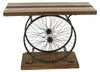Deco 79 Houten fietsconsole-tafel met een breed houten blad Productafbeelding-voorbeeld 1