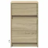 A wooden cabinet with three drawers against a white background. Anteprima dell’immagine prodotto