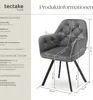 A diagram showing the dimensions of a chair, with text providing product information and specifications. Náhled obrázku produktu