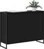 vidaXL Seitenschrank Schwarz Eichen-Optik 96,5 x 30 x 75 cm Produktbild-Vorschau 3