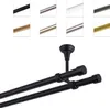 A collage showing different color options for a double curtain rod and a close-up of the black matte double curtain rod. Anteprima dell’immagine prodotto