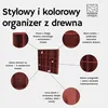 Drewniana półka Woodweaver bordowa, 28 przegródek, Podgląd zdjęcia produktu 2