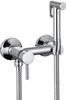 A chrome-finished bidet spray set mounted on a wall. Produktbild-Vorschau