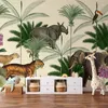 Vlies Fototapete - Jungle Land With Animals in the Style of Produktbild-Vorschau 1