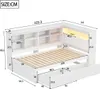 Jednolůžko z masivního dřeva 90x200 bílé s LED diodami a Náhled obrázku produktu 9