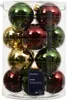 Weihnachtskugeln Glas 8cm 16 Stück - Grün / Braun Mix Produktbild-Vorschau