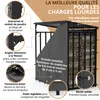 Abri à bois métallique avec toit et bâche 185x185x105cm Voir les images du produit 6