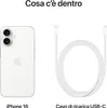 A white iPhone 16 and a white USB-C charging cable are shown against a white background, with Italian text above them. Náhled obrázku produktu