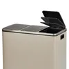 A close-up, studio shot of a multi-compartment trash can with its lids open. Produktbild-Vorschau