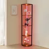 Eckvitrine Eckschrank mit Dimmbare LED, 4-Ebenen Eckregal Produktbild-Vorschau 1