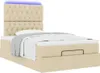 vidaXL Letto ottomano con materasso e LED in tessuto crema Anteprima dell’immagine prodotto 6