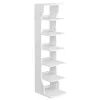 A tall, white, multi-tiered shelving unit with a minimalist design. Anteprima dell’immagine prodotto