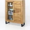 Vitrine Highboard Klara Wildeiche geölt Teilmassiv Produktbild-Vorschau 1