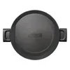 A top-down view of a black cooking pot with a lid and handles. Podgląd zdjęcia produktu