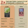 Comparison of two handheld gaming consoles, highlighting battery capacity and gameplay time. Produktbild-Vorschau