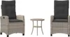 vidaXL 3-tlg. Bistro-Set mit Kissen Hellgrau Poly Rattan Produktbild-Vorschau 1