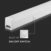 A close-up view of a white LED light bar with a built-in on/off switch, set against a dark background. Produktbild-Vorschau