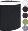 vidaXL Rohový kôš na bielizeň Bamboo Black 60 L Náhľad obrázku produktu 1