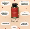A product shot of a bottle of supplements surrounded by marketing text bubbles and decorative elements. Anteprima dell’immagine prodotto