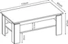 A line drawing of a coffee table with dimensions indicated. Produktbild-Vorschau