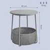 Kulatý odkládací stolek VASAGLE s košem, Ø45 cm, holubičí Náhled obrázku produktu 5