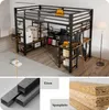 A loft bed with a desk and shelves underneath, set up in a room. Náhled obrázku produktu