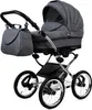 A grey baby stroller with a matching bag attached to the handle, shown from a side-angle against a white background. Produktbild-Vorschau
