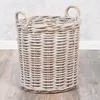 Natur Rattankorb BAKUL rund White Wash 40cm Pflanzkorb Produktbild-Vorschau 2