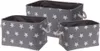 Paniers de rangement décoratifs STARS, 3 pièces, gris Voir les images du produit 1