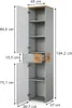 Armadio per il bagno Vicco Eden Grigio 40 x 184.2 cm con 2 Anteprima dell’immagine prodotto 2