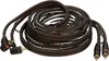 A coiled audio cable with RCA connectors on one end and what appear to be speaker wire connectors on the other. Anteprima dell’immagine prodotto