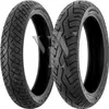Two motorcycle tires are shown side-by-side against a white background. Produktbild-Vorschau