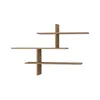 A wooden shelf unit mounted on a white background. Voir les images du produit