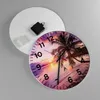 Wanduhr - Rund - Glasuhr - Strand Meer Palme - 30x30cm - Produktbild-Vorschau 2