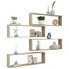 vidaXL Cube Shelves 4 ks Sonoma Oak 100x15x30 cm výrobek ze Náhled obrázku produktu 3