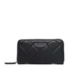 A black Valentino Bags wallet with a quilted diamond pattern and a silver Valentino logo. Produktbild-Vorschau