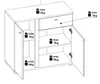 Sideboard Kommode Avila 94cm Eiche Artisan Front MDF weiß Produktbild-Vorschau 3