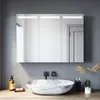 SONNI Edelstahl 3-türig Bad Spiegelschrank 90x65x13cm mit Produktbild-Vorschau 1