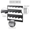 A black metal spice rack with mounting hardware and text overlays. Produktbild-Vorschau