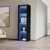 Černá, lesklá vitrína s LED osvětlením, rozměry 55 x 38 x Náhled obrázku produktu 7