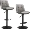 Two gray bar stools with black bases and footrests are shown against a white background. Produktbild-Vorschau