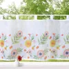 heimtexland ® Scheibengardine Blumen Orange HxB 45x120 Produktbild-Vorschau 1
