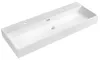 Sapho AQUATIC wastafel, gietmarmer, 120x46 cm, wit Productafbeelding-voorbeeld 1