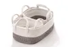 Kobolo Baumwollkorb mit Griffen 2 Größen oval weiß beige  Produktbild-Vorschau 3