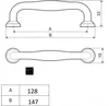 Technical drawing and dimensions of a cabinet handle, with a small black square representing the product color. Produktbild-Vorschau