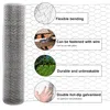 A roll of hexagonal wire mesh fencing with callouts highlighting its features. Produktbild-Vorschau